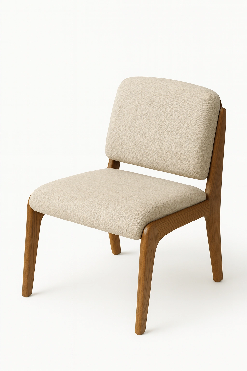 Sedia moderna in legno massello, colore marrone, con seduta imbottita-woodhomecraft